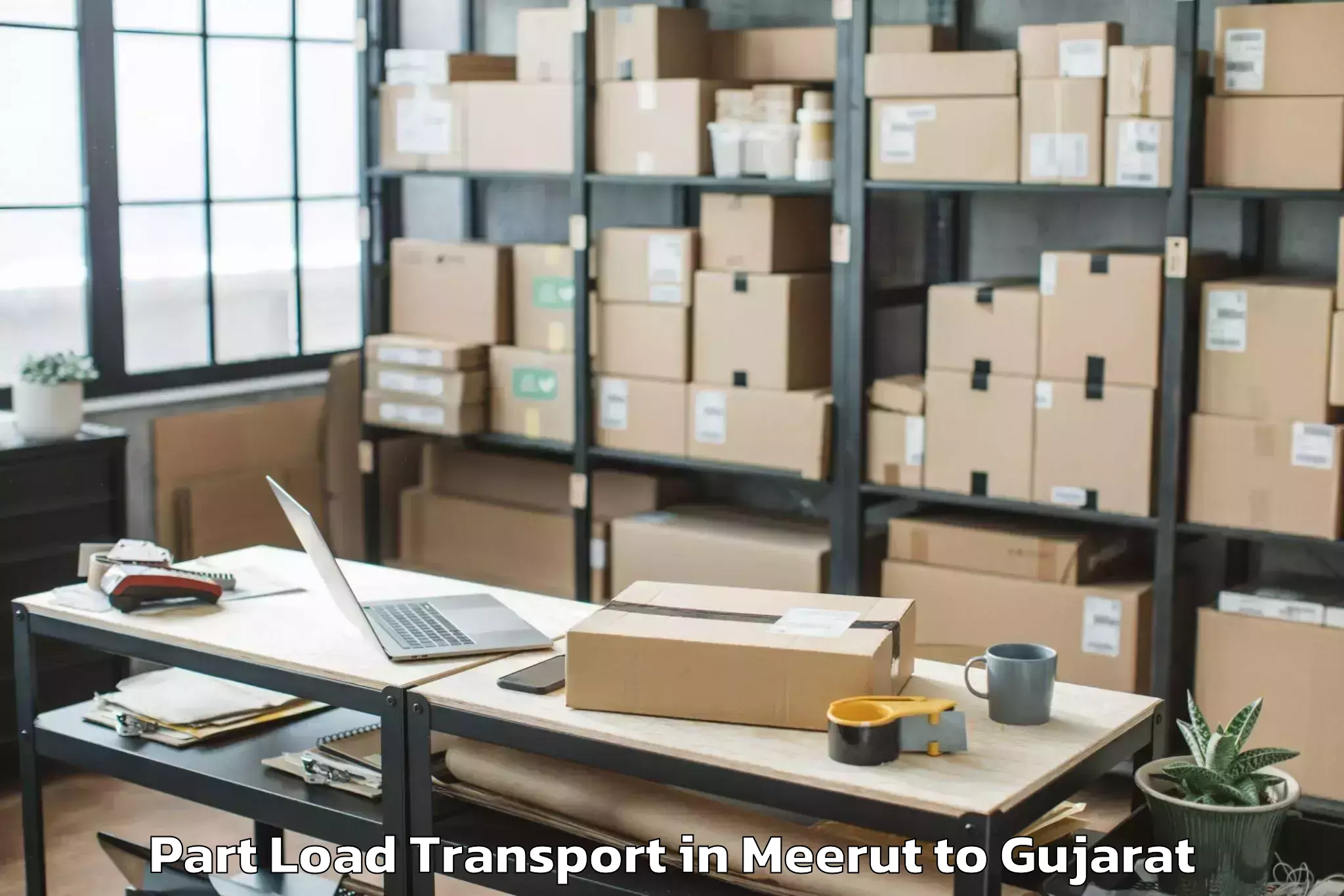 Expert Meerut to Mehsana Part Load Transport